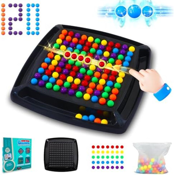 Moiegouct 120Pcs Marbles Intellectual Chessboard Dual Dual Strategy Board Game,Colored Marbles Fun Table Top Strategy Chess Board Game For Kids & Adults