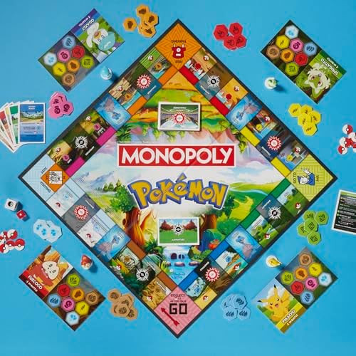 Monopoly Pokémon Edition Board Game Ages 8 And Up 2 To 4 Players Kids Games For Pokémon Fans Fun Family Games 45 Mins. Avg.