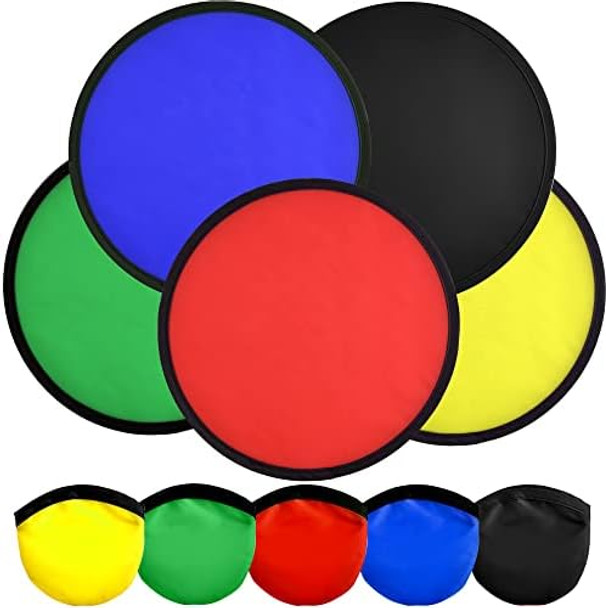 Mototo Mototo 15 Pieces Foldable Flying Disc Fans With Bag Folding Pocket Toy Set For Kids Fun Birthday Party Favors Summer Outdoor Activity Game Christmas Halloween, 5 Colors