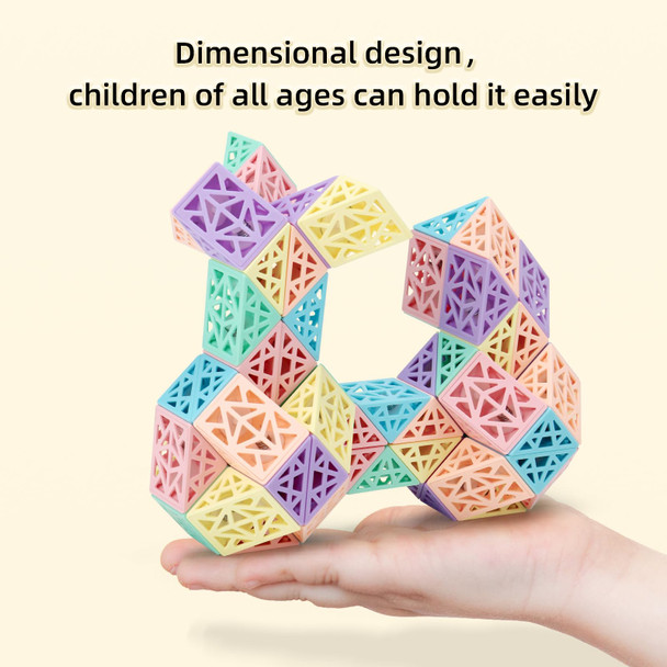Moyu Block 24 Blocks Macaron Cube Party Favors Magic Snake Cube Fidget Toy Snake Cube Macaroon Twist Puzzle Cube Classroom Rewards Good Birthday For Kid Boys Girls(24 Wedges)