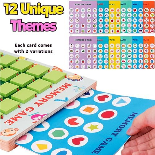 Mubake Matching Memory Game For Kids Age 3 4 5 6 7 8 Year Old, Wooden Board Game Travel Toys For Boys Girls, Fun Road Trip Essentials/Airplane Activity/Camping Game,Toddler Christmas Birthday s