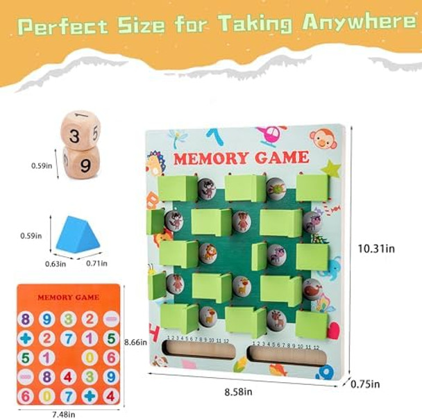 Mubake Matching Memory Game For Kids Age 3 4 5 6 7 8 Year Old, Wooden Board Game Travel Toys For Boys Girls, Fun Road Trip Essentials/Airplane Activity/Camping Game,Toddler Christmas Birthday s