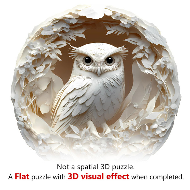 Nabyshop Wooden Puzzles For Adults, Adults Puzzles, Wooden Flat Puzzles With 3D Visual Effect, Owl Puzzles s For Puzzle Lover (S-8.5 8.4In 100Pcs)
