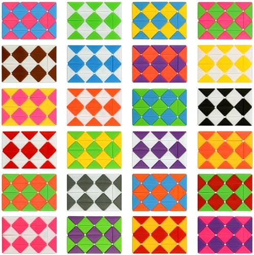 Neureyte 35 Pack 24 Blocks Magic Snake Cube Toy,Fidget Mini Snake Cube Puzzle Toy For Kids,Mini Plastic Puzzle Cube Toy For Kids Party Supplies,Classroom Rewards