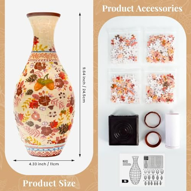 Neuswonder 3D Puzzle Vase For Flowers, Diy Vase Kit With Drainage For Adults To Flower Arrangement And Home Decoration, Unique Housewarming For Women, Puzzle Lovers