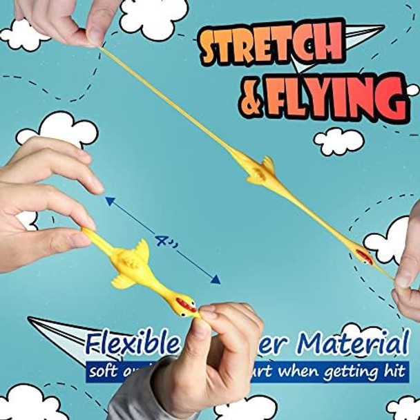 Novelty Place Novelty Place 10 Pcs Slingshot Chicken Flying Finger Toys - Stretchy Rubber Flick Chicks Shooting Game For Kids - Stress Relieve Fidget Toy, Party Favors & Easter