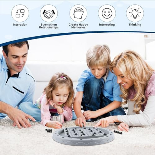 Orijoy 2 In 1 Board Games, Magnetic Chess & Rope Untangling Puzzle Game, 40 Pcs Stones, Brainy Knots, Multi-Level Challenges, Travel, Family Games For Kids And Adults, Educational Strategy, 2-4 Players