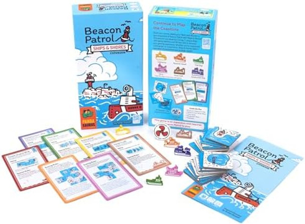 Pandasaurus Games Beacon Patrol Ships & Shores Board Game Expansion - Enhance Your Coastal Defense Strategy Game Cooperative Game For Kids & Adults, Ages 8+, 1-4 Players, 30-45 Min Playtime, Made By Pandasaurus Games