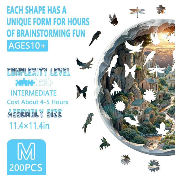 Pijesaksa Wooden Puzzles For Adults, 3D Vision Effect Inside The Cave Wood Puzzles Adult, 200Pcs Unique Shaped Wooden Jigsaw Puzzles For Adults, Village Sunshine Natural Scene, Home Decor (M-11.4 11.4In) Pijesaksa Wooden Puzzles For Adults, 3D Vision Effect Inside The Cave Wood Puzzles Adult, 200Pcs Unique Shaped Wooden Jigsaw Puzzles For Adults, Village Sunshine Natural Scene, Home Decor (M-11.4 11.4In)