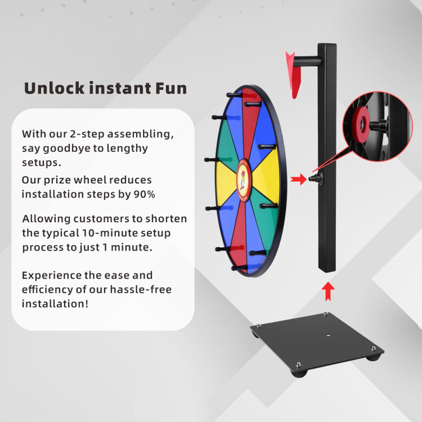 Pionites Prize Wheel Tabletop Or Wall Mount Fortune Spin With Dry Erase Marker And Eraser For Engaging Home Parties, Trade Show, Carnival Events (12'' 10Slots)