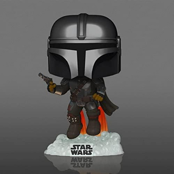 Pop Funko Pop Star Wars The Mandalorian With Blaster Flying Glow In The Dark Inside Club Exclusive