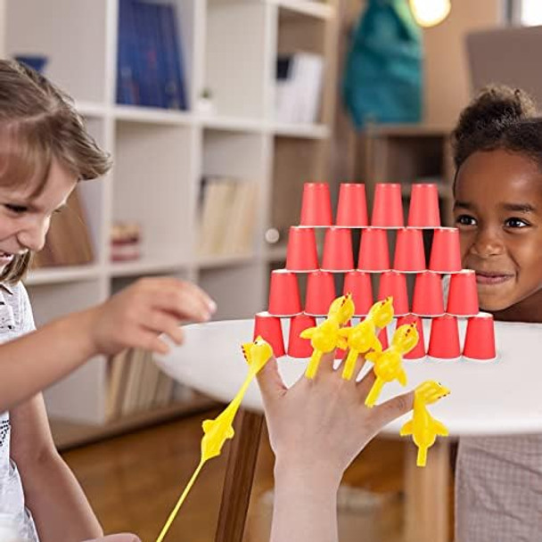 Poplay 42Pcs Flying Chicken Slingshot, Party Favors Treasure Box Toys For Classroom, Flicking Rubber Chickens Funny Gag For Kids & Adults, Novelty Classroom Exchange s