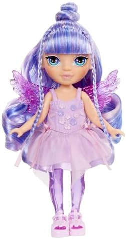 Rainbow High Rainbow High Littles Rainbow Fantasy Fairies + Pet – Amethyst, Purple 5.5" Posable Small Doll & Fantasy Pegasus Unicorn Pet With Interchangeable Fairy Wings, Kids 4+