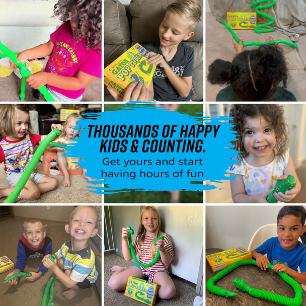 Refresh Sports Pop Tubes Gator Pop Tube - Sensory Tubes Fidget Toy - Fun Alligator Toys For Toddlers & Kids All Ages - Best Fidgets Popping Fidget Sensory Toys For Boys & Girls - Party Favor s