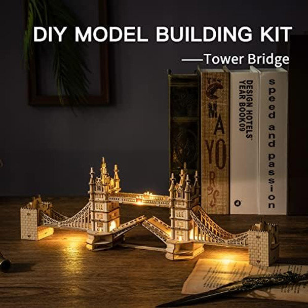 Robotime 3D Puzzle Wooden Craft Kits With Led Light Diy Tower Bridge Construction Model Kit To Build For Teens Brain Teaser Puzzle Home Decor Birthday s Robotime 3D Puzzle Wooden Craft Kits With Led Light Diy Tower Bridge Construction Model Kit To Build For Teens Brain Teaser Puzzle Home Decor Birthday s