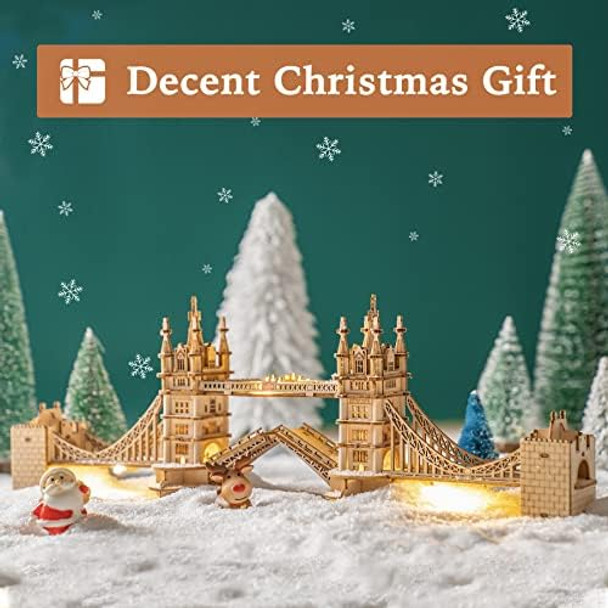 Robotime 3D Puzzle Wooden Craft Kits With Led Light Diy Tower Bridge Construction Model Kit To Build For Teens Brain Teaser Puzzle Home Decor Birthday s Robotime 3D Puzzle Wooden Craft Kits With Led Light Diy Tower Bridge Construction Model Kit To Build For Teens Brain Teaser Puzzle Home Decor Birthday s