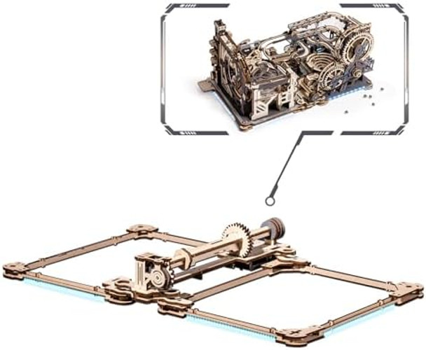 Robotime 3D Wooden Puzzles For Adults Marble Run Link Pack Lg01 - Marble Spaceport Lgc01 + Marble Night City Lga01 Connector Kit