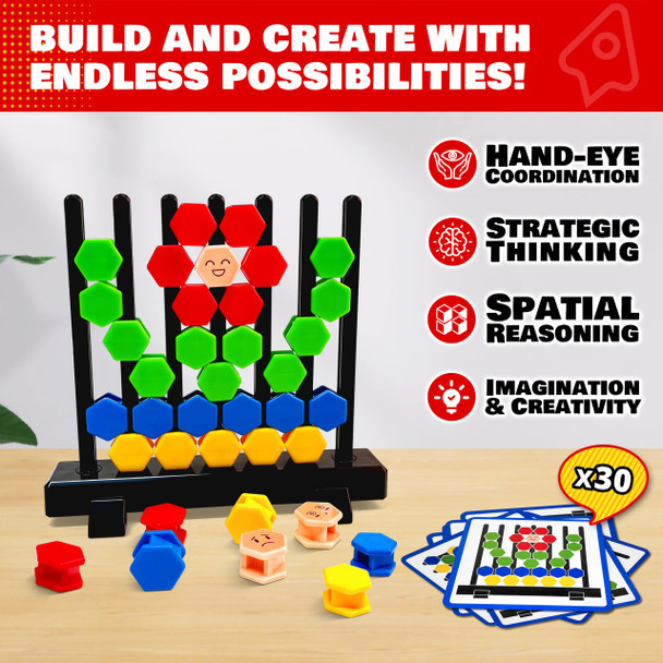 Rokt&Razo 3D Building Blocks Puzzle Board Games For Kid Adult Educational Toys Brain Teaser Puzzles Challenge Geometry Logic Iq Games Stem For 3 Years Boys Girls