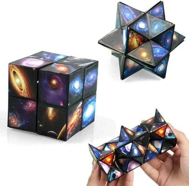 Rovzukct Magic Star Cube,Infinity Cube Toy Transforming Geometric Puzzle 3D Assembly Fidget Stress Anxiety Relief Magic Puzzle Cubes For Kids And Adults