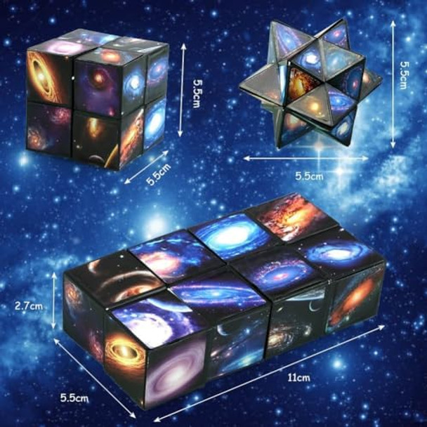 Rovzukct Magic Star Cube,Infinity Cube Toy Transforming Geometric Puzzle 3D Assembly Fidget Stress Anxiety Relief Magic Puzzle Cubes For Kids And Adults