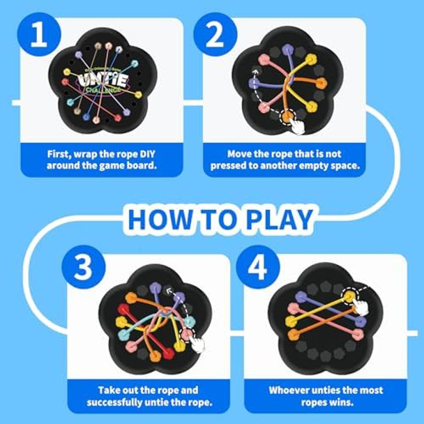 Rytopt Brainy Knots Game, Rope Untangling Puzzle Game, Brainy Knots With Multi-Level Challenges, Travel Games, Board Games, s For Adult