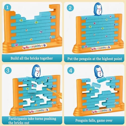 Rytopt Penguin Board Games Toys Puzzle Table Games Two-Player Building Pushing Walls For Parent-Teen Interaction Montessori Toy, Board Games For Teenager