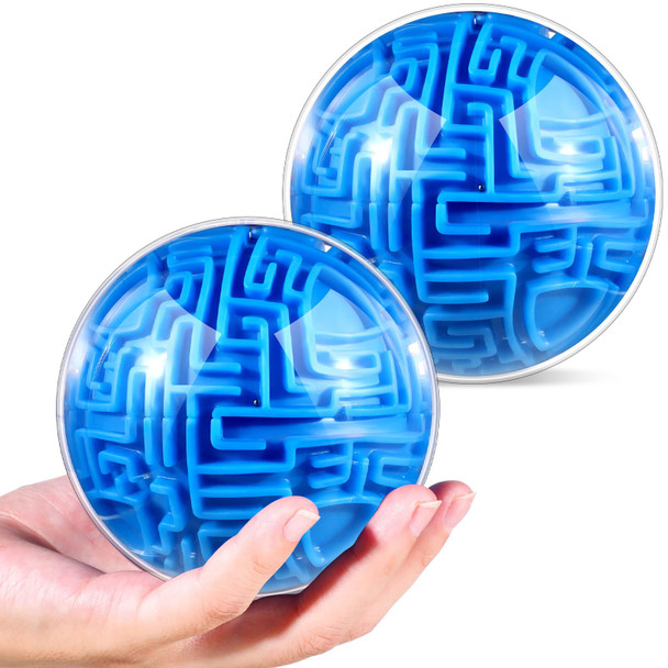 Sratte 2 Pcs Maze Ball 3D Maze Puzzle Brain Teasers Games 4 Inch Puzzle Toy Gravity Memory Ball Educational Toys s For Teens Adults (Red)