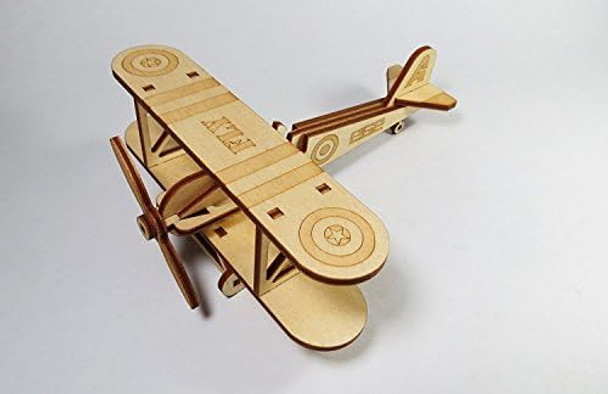 Stonkraft Wooden 3D Glider Aeroplane Retro Plane Model - Home Decor, Construction Toy, Modeling Kit, School Project - Easy To Assemble