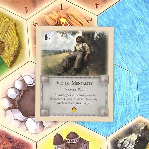 Tabletop Monthly Victim Mentality Card Compatible With Catan'S Settlers Of Catan 5Th Edition And Catan Expansions Board Game Replacement Pieces