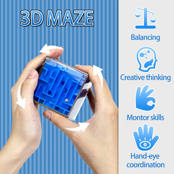 Tcvents 10 Pack Maze Puzzle Cubes, 3D Magic Cube Bulk Brain Teasers For Kids And Adults Educational Puzzle Boxes, Kids Party Favors & Classroom Prizes Puzzles Toys, Color Random(Not Money Maze)