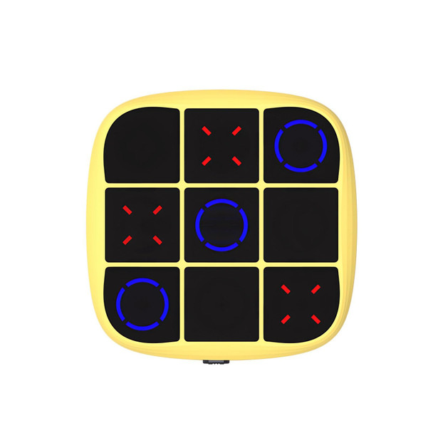 Tendry Tic Tac Toe Electronic Game - 3-In-1 Portable Travel Board Game For Kids & Adults, Handheld Led Puzzle Games For Family Fun, Educational Christmas Birthday s For Ages 3+(Yellow)
