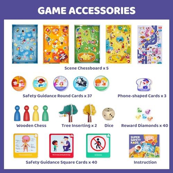 Toi Toi Super Safety Kids Game - Preschool Learning For 5 Life Scenes, Educational Board Game For Toddlers, Boys And Girls, 2-4 Players