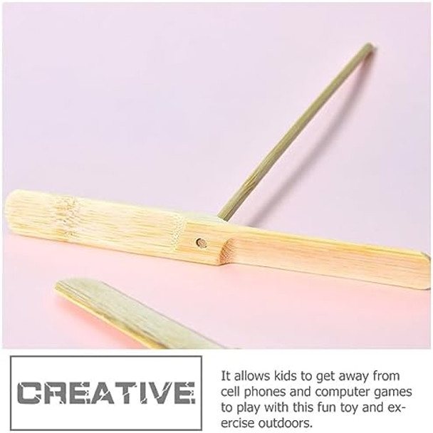 Totority Hand Rub Propeller 20Pcs Flying Hand Helicopter Toy Wooden Dragonfly Toy Rotating Flying Disc Launcher Toy Novelty Flywheel For Outdoor Kids Party Favors Returning