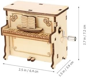 Totority Diy Wooden Piano Music Box Puzzle, 3D Assembly Toy, Light Brown, 2.83X1.53X2.51 Inches, Fun And Educational Craft Kit For Kids And Adults, Ideal For Home Decor And Family Bonding