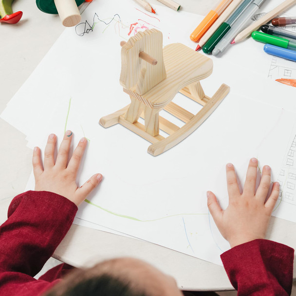 Totority Small Wooden Horse Toy Diy Wooden Horse 3 Sets Diy Wooden Horse Desktop Ornament Rocking Horse Ornament Wooden Horse Handicraft Statue