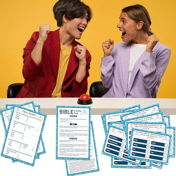 Uhadre Bible Feud Game, Bible Family Feud Cards, Christian Party Game, Christian Family Activity Games, Bible Themed Trivia Quiz, Christian Party Supplies -Bff01