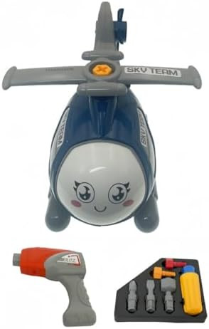 Uniqus Yiyanshun-Electric Take Apart Helicopter Toy With Drill For Kids - Crash Resistant Flying Toy For Boys Ages 4-7