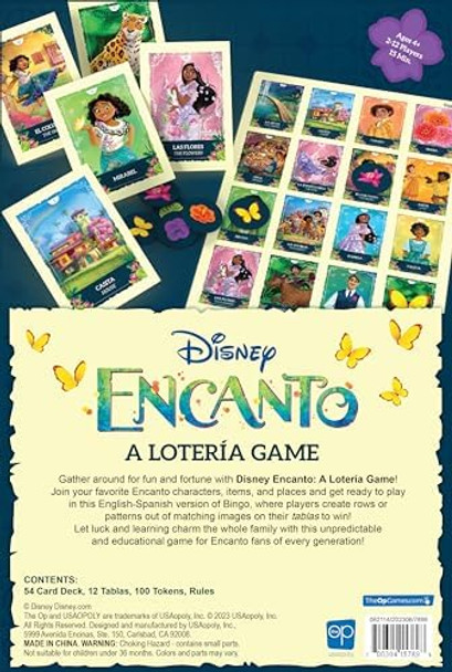 Usaopoly Loteria: Disney Encanto Traditional Loteria Mexicana Game Of Chance Bingo Style Game Inspired By Spanish Words & Mexican Culture