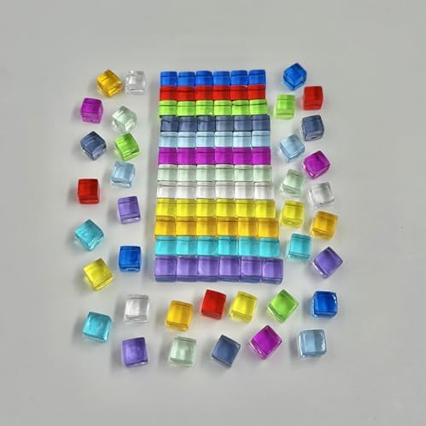 Uuyyeo 180 Pcs 8Mm Blank Acrylic Dice Cubes Colorful Six Sided Dice Cubes Assorted Color No Hole Beads Vase Fillers Table Scatter Gems Board Game Props