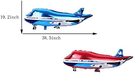 Uy Fighter Jet & Airplane Shaped Foil Mylar Balloons - Travel & Kids' Boys Birthday Party Supplies Decorations