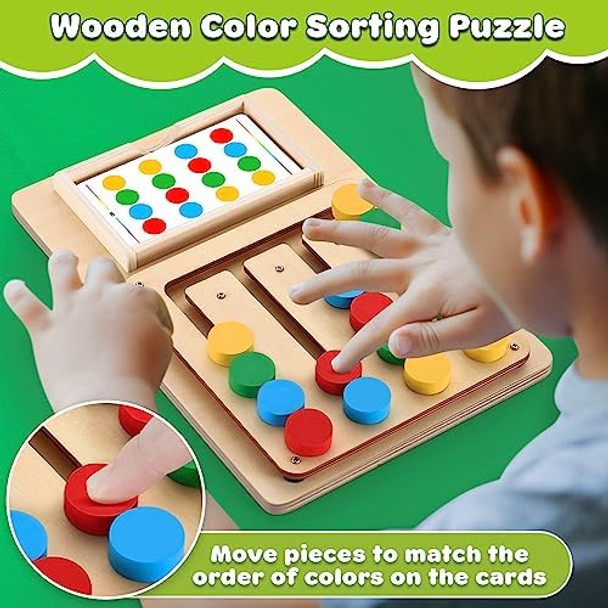 V-Opitos Color Matching Puzzle Toys, Montessori Brain Teasers Game For Kids Age 3, 4, 5, 6, 7 Years Old, Road Trip Toys For Boys & Girls, Handheld Games For Travel, Ideal Christmas, Birthday s
