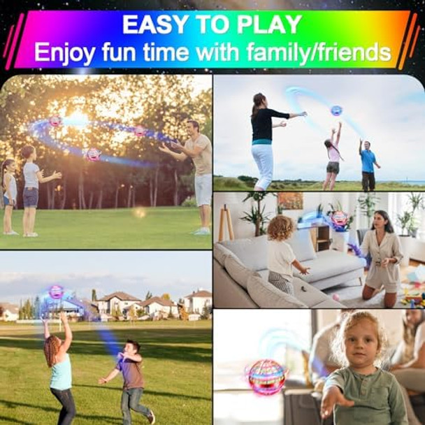 Vantexi Flying Orb Ball Toy,Flying Ball Drone Hand Controlled,Galactic Fidget Spinner Ball Toys With Led Light,Birthday Christmas Party s For Boys Girls Adults(Red)