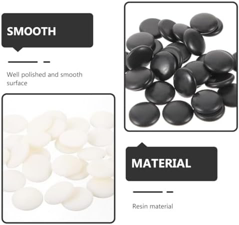 Vicasky Go Game Pieces 360Pcs Resin Chess Stones Replacement Games For On-The-Go Gaming Board Set Treads 18Mm Double Convex Fine Playing Craft Black And White