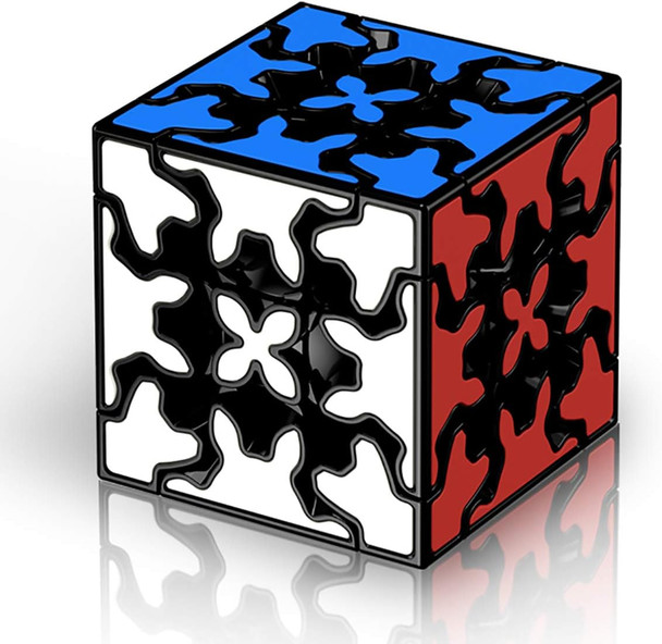 Willking Qiyi Crazy Gear Speed Cube 3X3 Qytoys 3X3X3 Gear Magic Cube Twisty 3D Puzzle Cube With 360-Degree Rotating Three-Dimensional Gear Structure Brain Teaser High Difficulty
