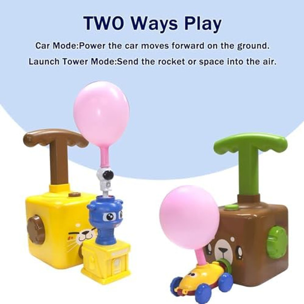 Wishdiam Balloon Launcher Toy Set, Balloon Powered Cars, Creative Inflatable Pump Racing Car, Scientific Experiment Intelligence Education Preschool Children'S Toys (Duck)