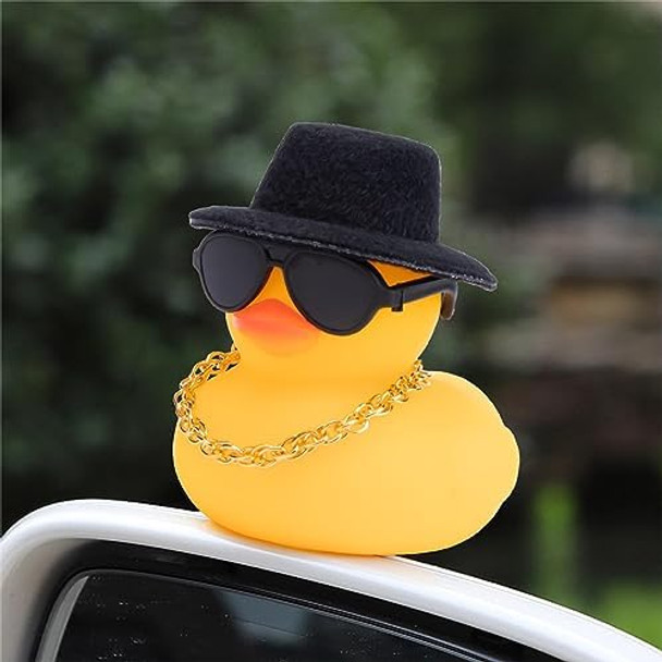 Wonuu 2Pcs Car Rubber Duck For Dashboard Decorations With Propeller Top/Knitted Hat Sunglasses Necklace Cars Accessories Yellow Ducks Car Ornament, Black+Pink Wonuu 2Pcs Car Rubber Duck For Dashboard Decorations With Propeller Top/Knitted Hat Sunglasses Necklace Cars Accessories Yellow Ducks Car Ornament, Black+Pink