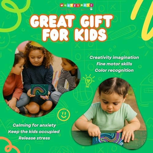 Woodsynest Sensory Activity Board For Kids & Adults – Montessori Fidget Toy, Travel Essential, Anxiety Relief, Adhd, Fine Motor Skills, Quiet Busy Board, Portable Silicone, Airplane Car Roadtrip