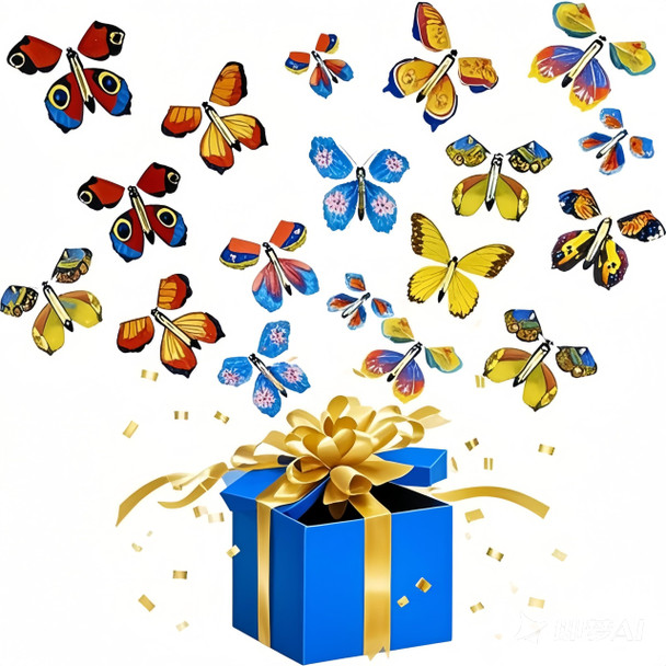 Wuajia Wind-Up Flying Butterfly Toy - Interactive Flapping Wings, Made Of Safe Abs Plastic, A Surprise For Children (10Pcs) Wuajia Wind-Up Flying Butterfly Toy - Interactive Flapping Wings, Made Of Safe Abs Plastic, A Surprise For Children (10Pcs)