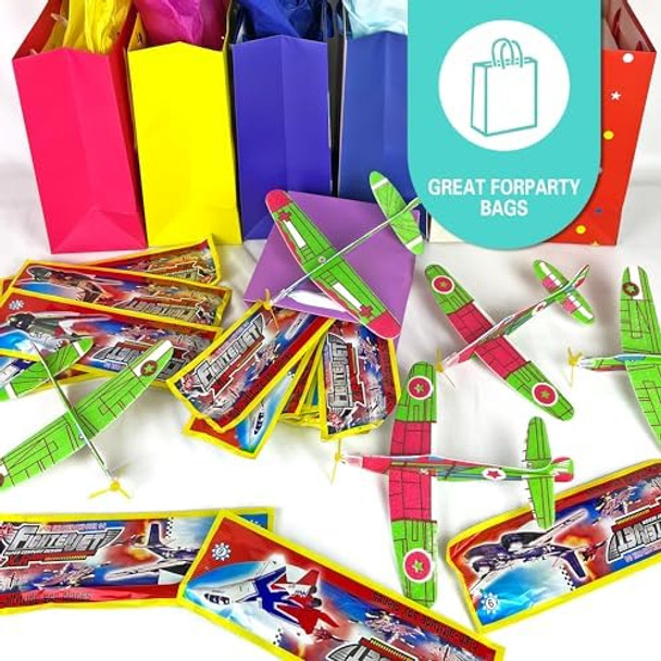 Xipegpa Xipegpa 50Pcs 8 Inch Foam Glider Planes Toys Individually Packed Outdoor Flying Toys Perfect As Birthday Party Favor And Prize Reward Different Designs