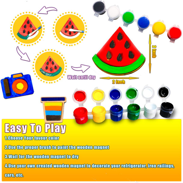 Y Yofun Paint Your Own Wooden Magnet - Wood Painting Craft Kit And Art Set For Kids, Art And Craft Supplies Party Favors For Boys Girls Age 4 5 6 7 8, Easter Crafts & Basket Stuffers Y Yofun Paint Your Own Wooden Magnet - Wood Painting Craft Kit And Art Set For Kids, Art And Craft Supplies Party Favors For Boys Girls Age 4 5 6 7 8, Easter Crafts & Basket Stuffers